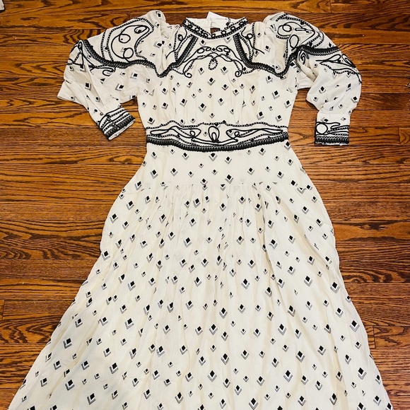 embroidered cornelli tape woven dress Mono Embroidered Cornelli Tape Woven Dress